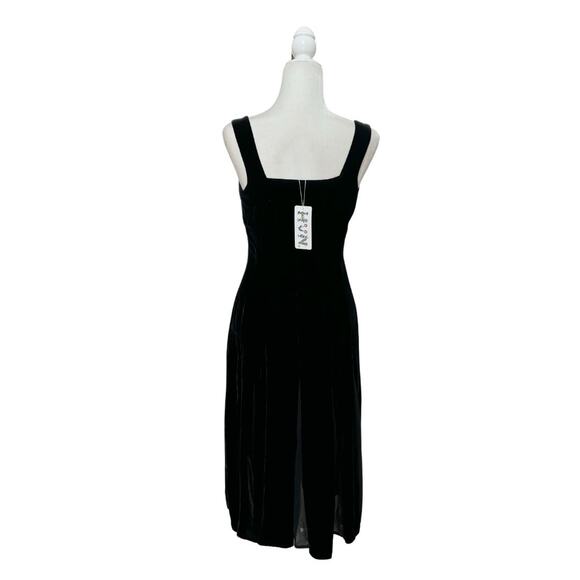 HVN Viv Pleated Chiffon and Velvet Maxi Dress 2 Black NWT - Picture 6 of 10